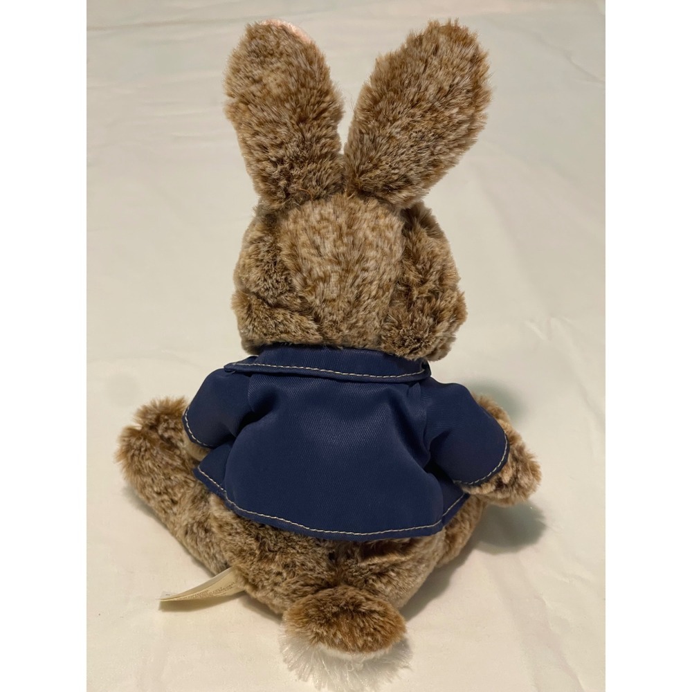 Peter Rabbit Plush Stuffed Animal Beatrix Potter Brown Bunny Blue Jacket 10 inch - Picture 2 of 6
